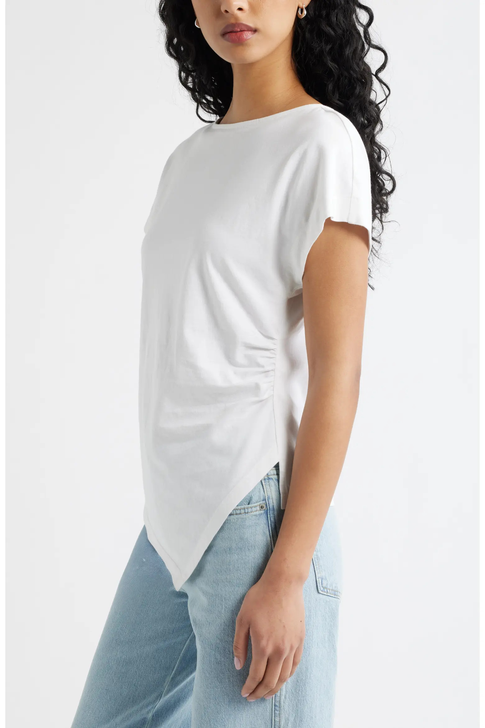 Open Edit Asymmetric Cotton T-Shirt (Women) | Nordstrom | Nordstrom