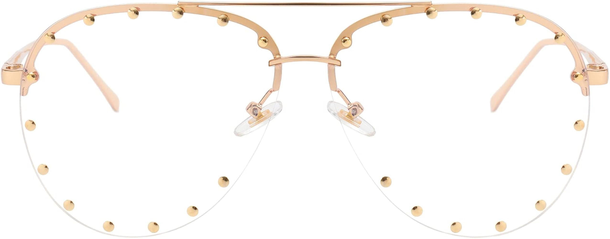 Dollger Studded Sunglasses for Women Fashion Studded Aviator Sunglasses Metal Frame UV 400 | Amazon (US)