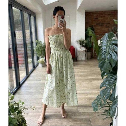 H&M Wildflower Meadow Collection Green/Floral Smocked Bandeau Dress sz XXL   | eBay | eBay US