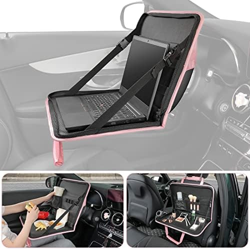JOYTUTUS 3 in 1 Steering Wheel Eating Tray (Pink 16.34''*11.8''), Car Back Seat Laptop Desk, Mult... | Amazon (US)
