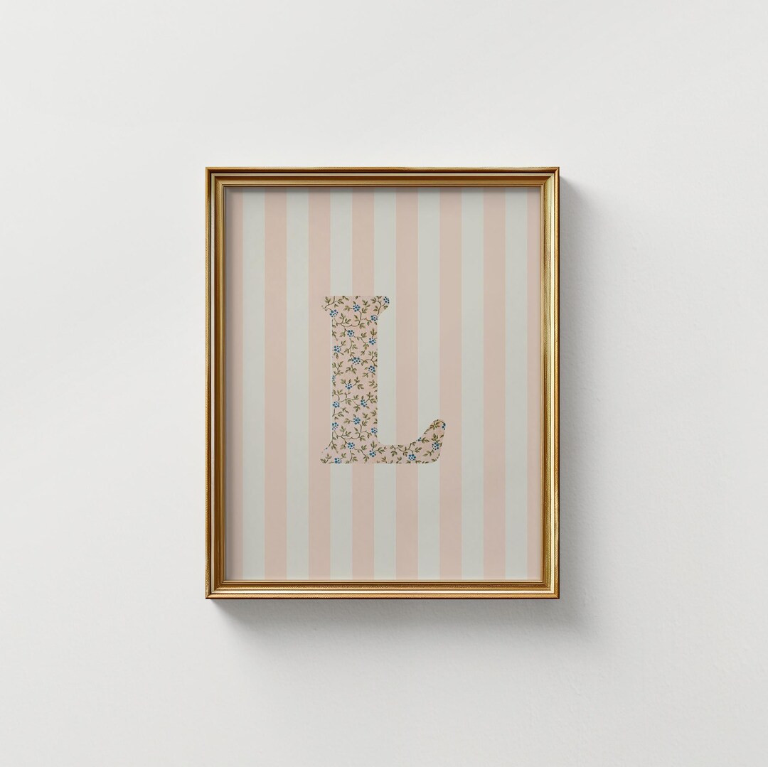 L, Initial Print, Floral Letter, Digital Download, Watercolor Art, Gift Idea, Art Print, Download... | Etsy (US)