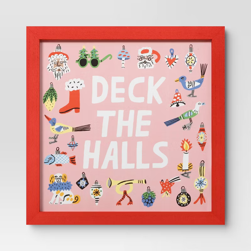 Lucy Kirk 12"x12" 'Deck the Halls' Framed Christmas Wall Art - Wondershop™ | Target