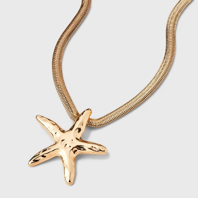 Starfish Pendant Necklace - A New Day™ Gold | Target