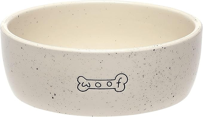 Pearhead Ceramic Woof Dog Bowl, Holds 3 Cups, Stoneware Food and Water Dish, Pet Feeding, Microwa... | Amazon (US)