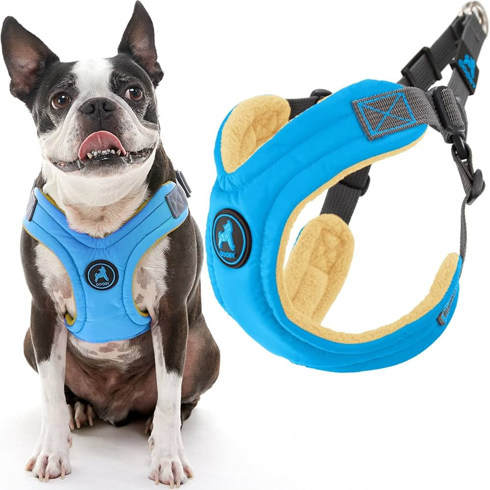 Gooby Escape Free Memory Foam Harness - Blue, Large - No Pull Step-in Small Dog Harness with Four... | Amazon (US)