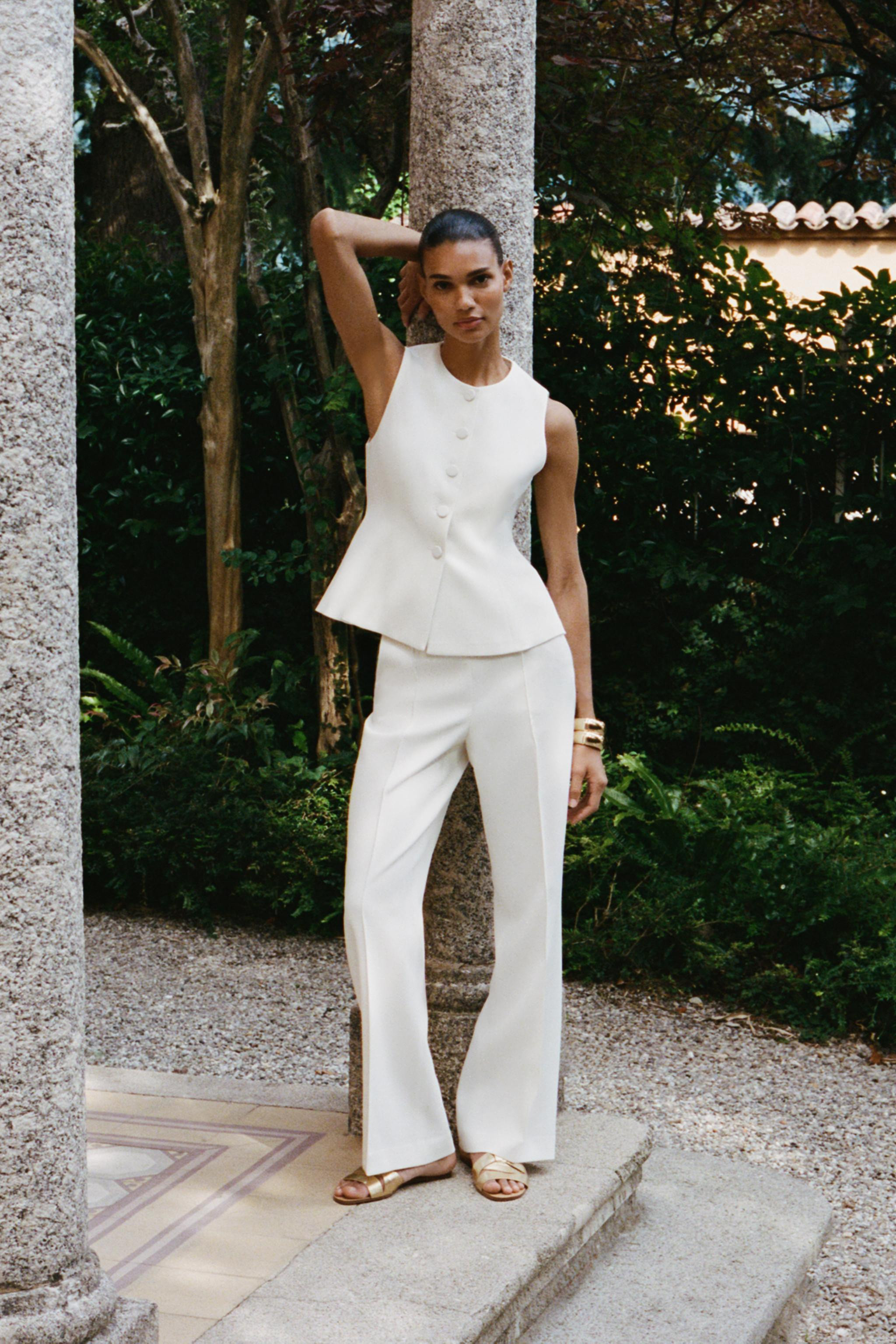 HIGH-WAISTED STRAIGHT LEG PANTS | Zara US