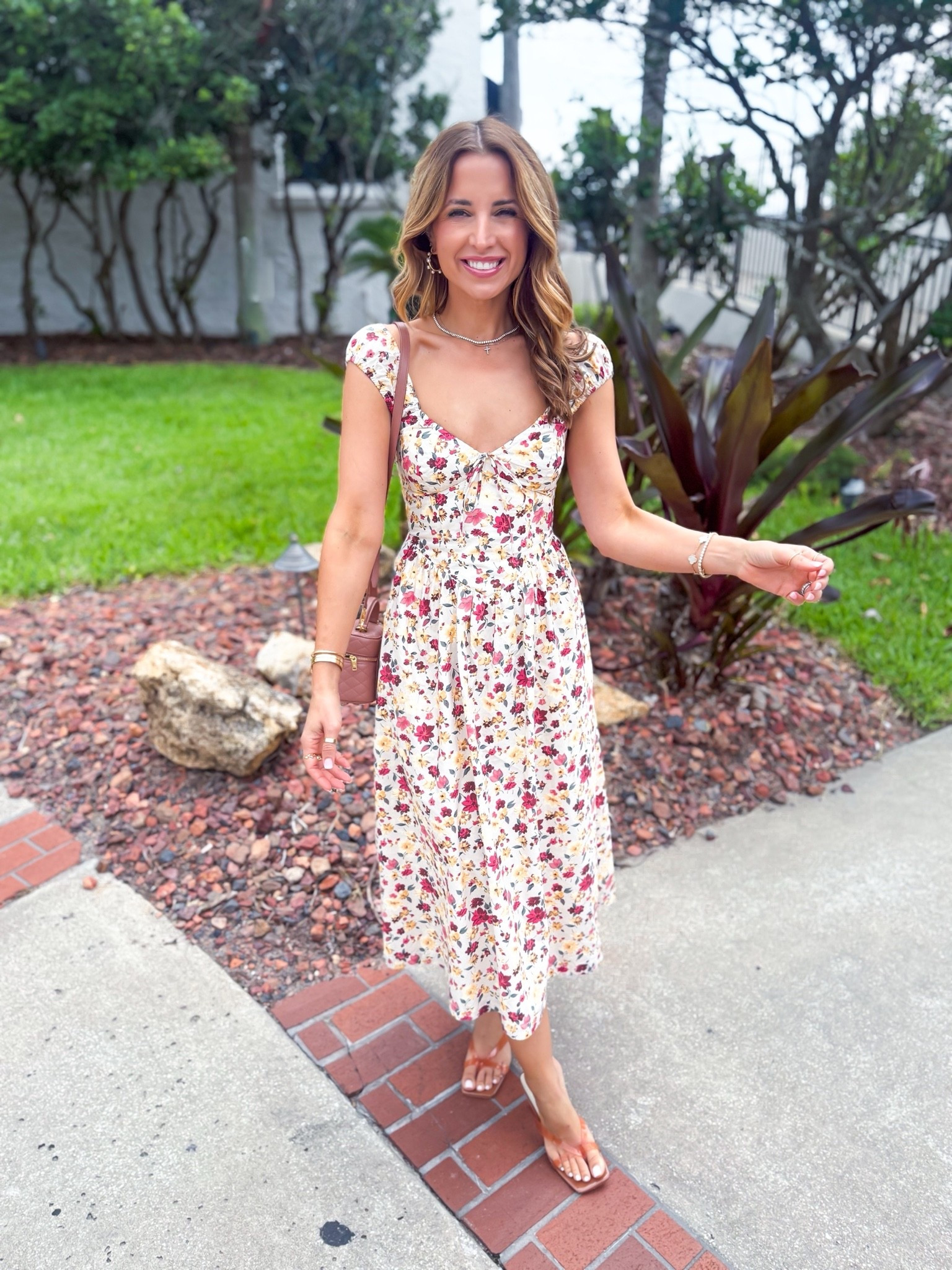 My church outfit of the day. Bra-free floral midi dress in XXS petite. Summer dress. Vacation dress. Vacation outfit. Summer outfit. Baby shower outfit. Wedding shower dress. Jelly kitten heels are TTS, color is whiskey jelly. YSL vanity bag.

#LTKootd #LTKxAbercrombie #LTKPetite

#LTKxAbercrombie #LTKootd #LTKPetite