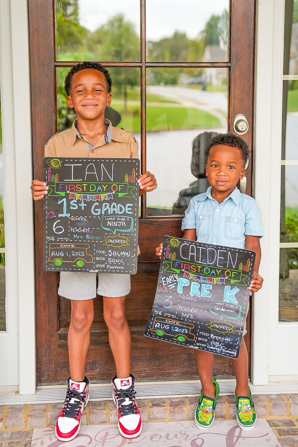 Back To School Finds, 1st say and last day  school sign, Ninja Turtles shoes, Jordan 1 Retro High OG Spider Man, Boys Short Sleeve Button Down Casual shirt, Boys shorts 

#LTKunder50 #LTKkids #LTKBacktoSchool
