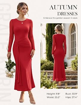 GRACE KARIN Women's Long Sleeve Bodycon Wedding Guest Dress | Amazon (US)