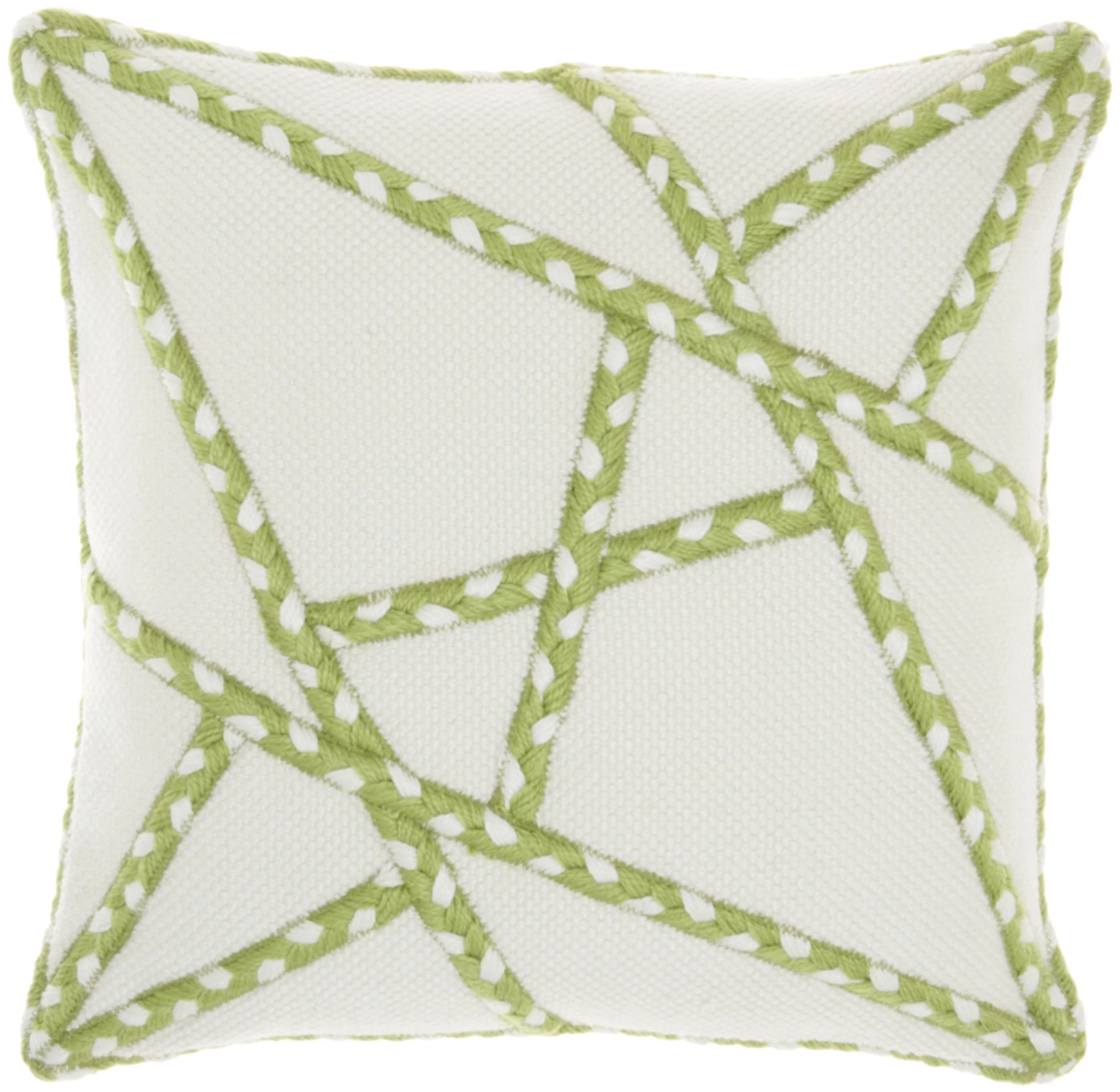 NourisonNourison Outdoor Pillows Woven Braided Geomet Green Decorative Throw Pillow , 18"X18"USD$... | Walmart (US)