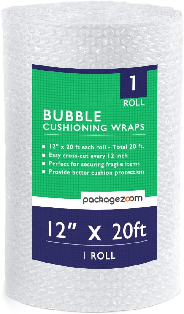 12 inch x 20 ft Bubble Cushioning Wrap, Perforated Every 12" Protective Packing Moving & Shipping... | Amazon (US)
