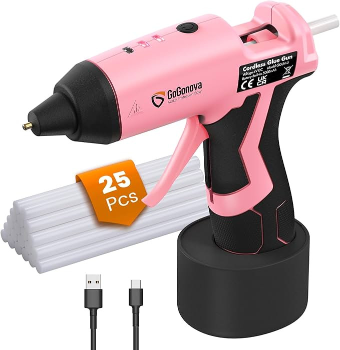 Cordless Hot Glue Gun, GoGonova 15s Fast Preheating 5Ah Built-in Battery Hot Melt Glue Gun, Smart... | Amazon (US)