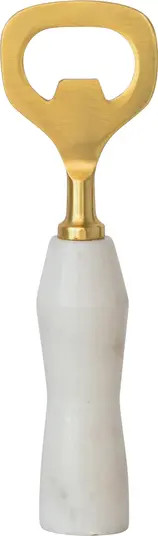 Storied Home Stainless Steel and Marble Bottle Opener, Gold Finish, White | Nordstrom | Nordstrom