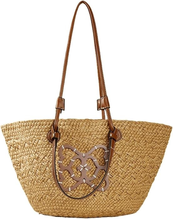 Luxury Striped Shoulder Bags Summer Women Beach Straw Bag Large Capacity Casual Female Handbags(K... | Amazon (US)