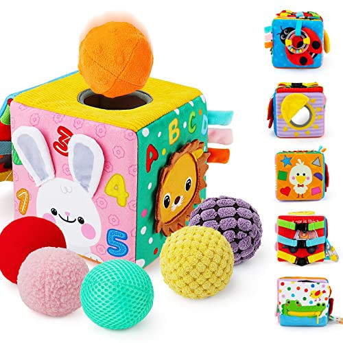 beetoy Sensory Busy Cube for Baby, Montessori Infant Toys with Textured Sensory Balls, Early Learning Travel Toys for Fine Motor Skills, Perfect Newborn Boy and Girl Gift | Amazon (US)