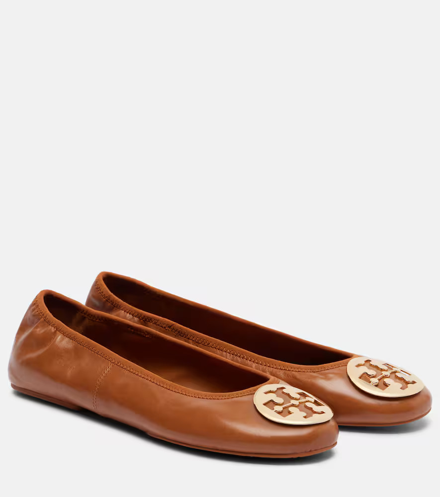 Tory Burch Reva Travel leather ballet flats | Mytheresa (US/CA)