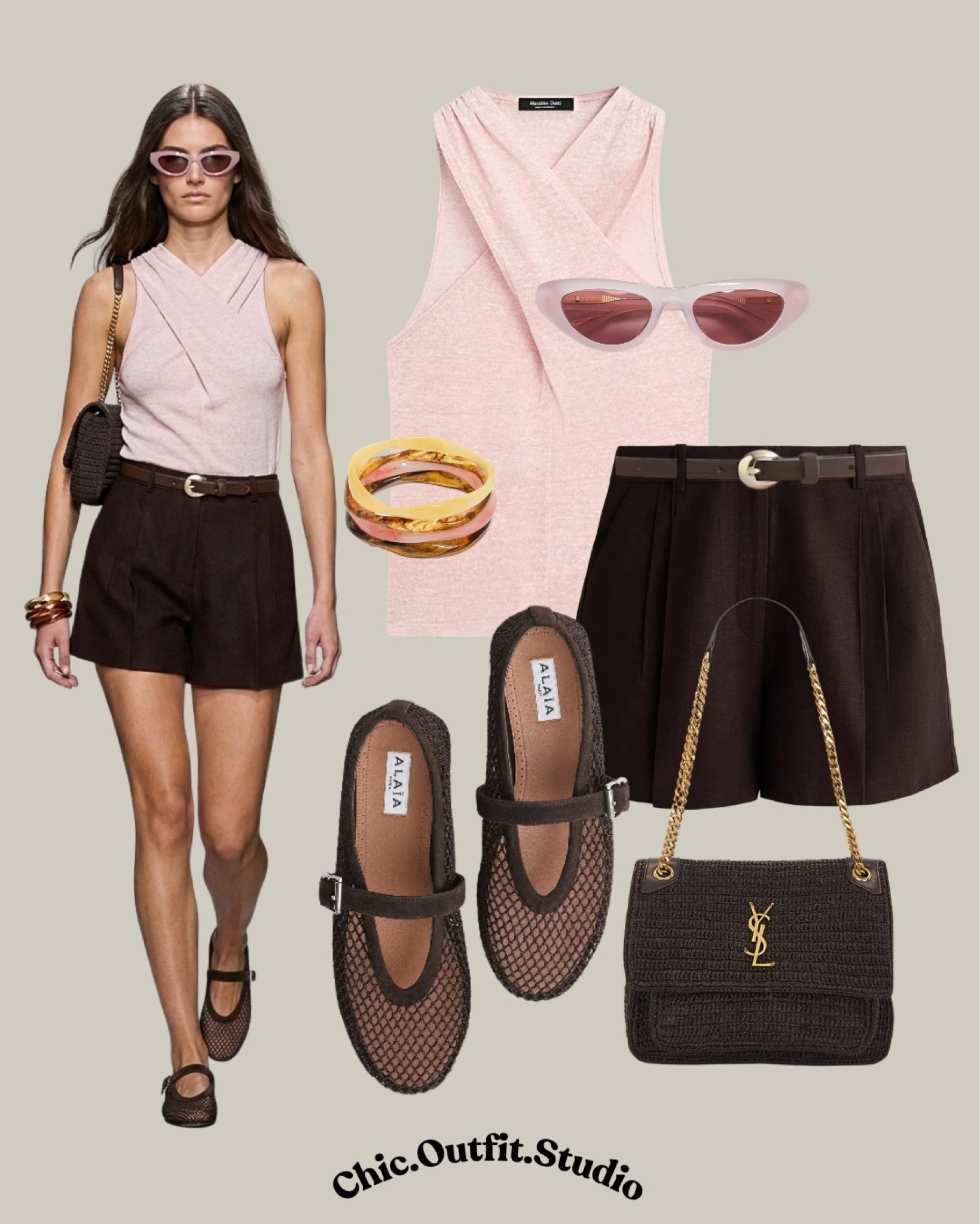 💫 Blush Pink Top & Chocolate Brown Shorts Outfit
A soft blush pink sleeveless wrap-style top paired with chocolate brown tailored shorts creates an elegant feminine summer outfit with a rich neutral color palette. Styled with woven brown Mary Jane flats, gold jewelry, and a structured shoulder bag, this outfit feels polished yet effortless for warm weather dressing. 💫Perfect for lunch dates, vacation dinners, summer shopping days, or casual elegant evenings.
💫Tags: blush pink outfit women, brown shorts outfit, feminine summer style, elegant casual outfit, chocolate brown fashion, woven flats outfit, classy summer outfit women, European chic style, neutral luxury aesthetic, elevated everyday outfit, spring summer fashion, tailored shorts women, sophisticated casual look, minimalist feminine outfit, smart casual summer outfit

#LTKshoes #LTKdatenight #LTKsummer