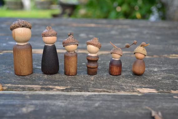 Acorn Peg Dolls All Different Sizes Families Fall - Etsy | Etsy (US)