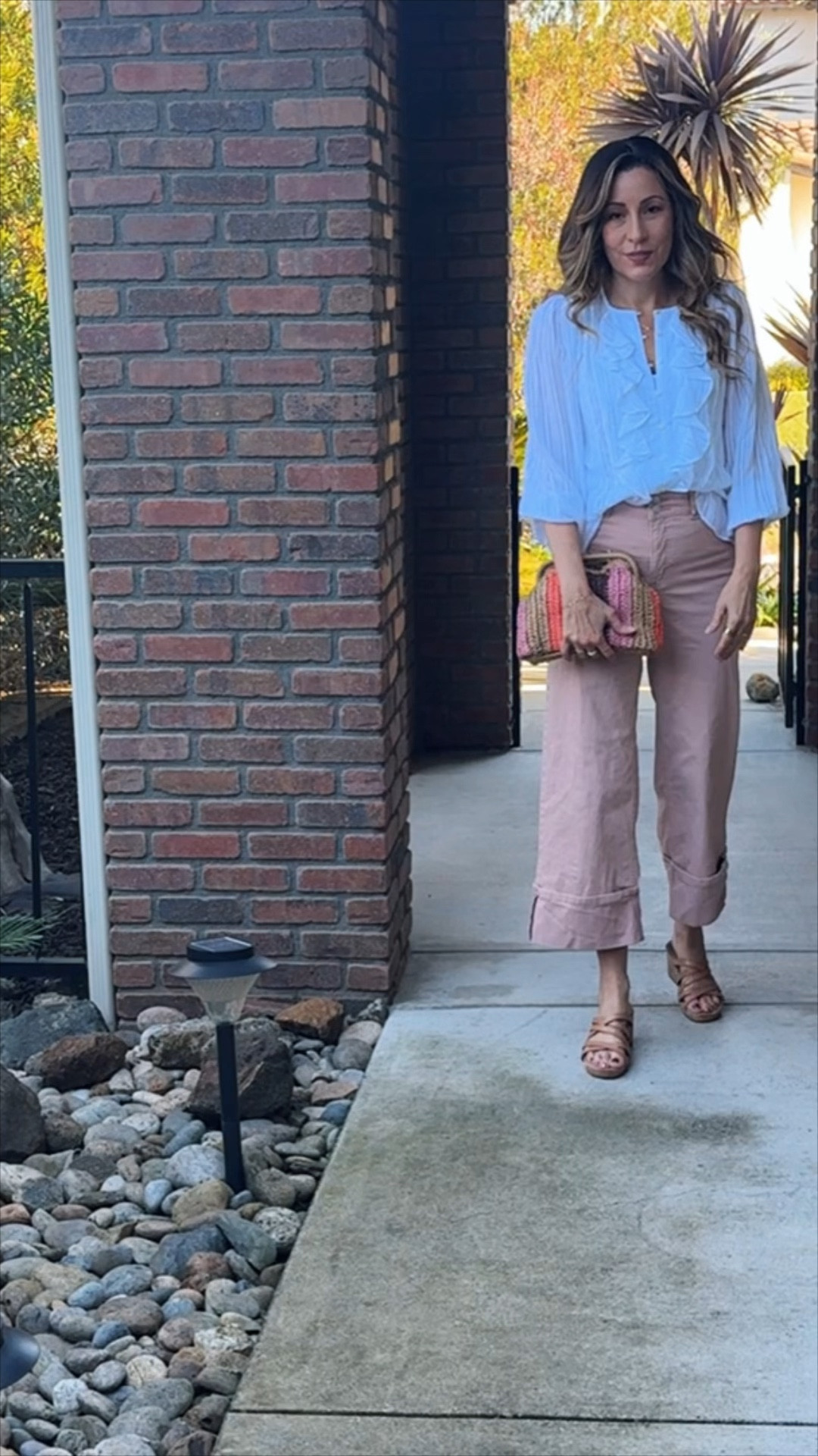 This outfit was styled around this sheer lace ruffle top from LOFT 🤍
It’s such a pretty spring statement while still feeling covered and appropriate. I kept the rest of the look soft and neutral so the texture could stand out.

Perfect for spring lunches, church, brunch, or daytime events when you want something feminine but not over-revealing.

This look is part of my LOFT New Arrivals haul on YouTube, where I style each piece and share how I’d actually wear it.
👉 Watch the full video for more outfit ideas.

🖤 Shop the full look here.

#LTKStyleTip #LTKSpring #LTKFinds
#loftfinds #modestspring #feminineoutfits #fashionover40 #stylishandgrateful

#LTKTall #LTKootd #LTKOver40