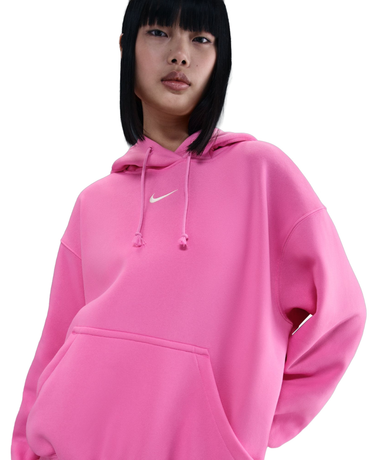 Nike Women's Sportswear Phoenix Fleece Oversized Pullover Hoodie - Playful Pink/sail | Macy's