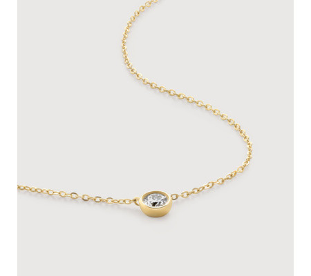 Solitaire Diamond Small Chain Necklace | Monica Vinader (Global)
