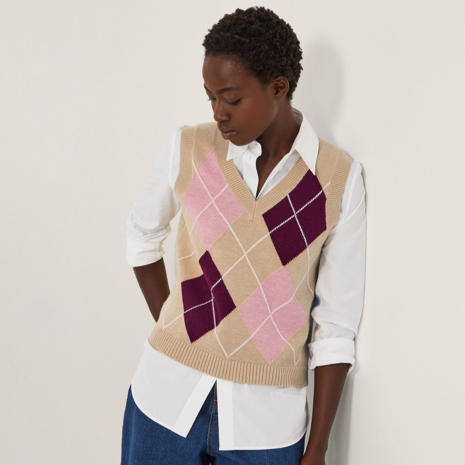 Monsoon Anne Argyle Tank | QVC UK