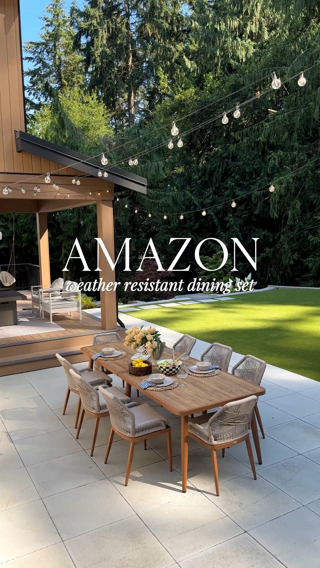 Amazon Outdoor dining set - weather resistant 

#LTKHome #LTKSaleAlert #LTKSeasonal