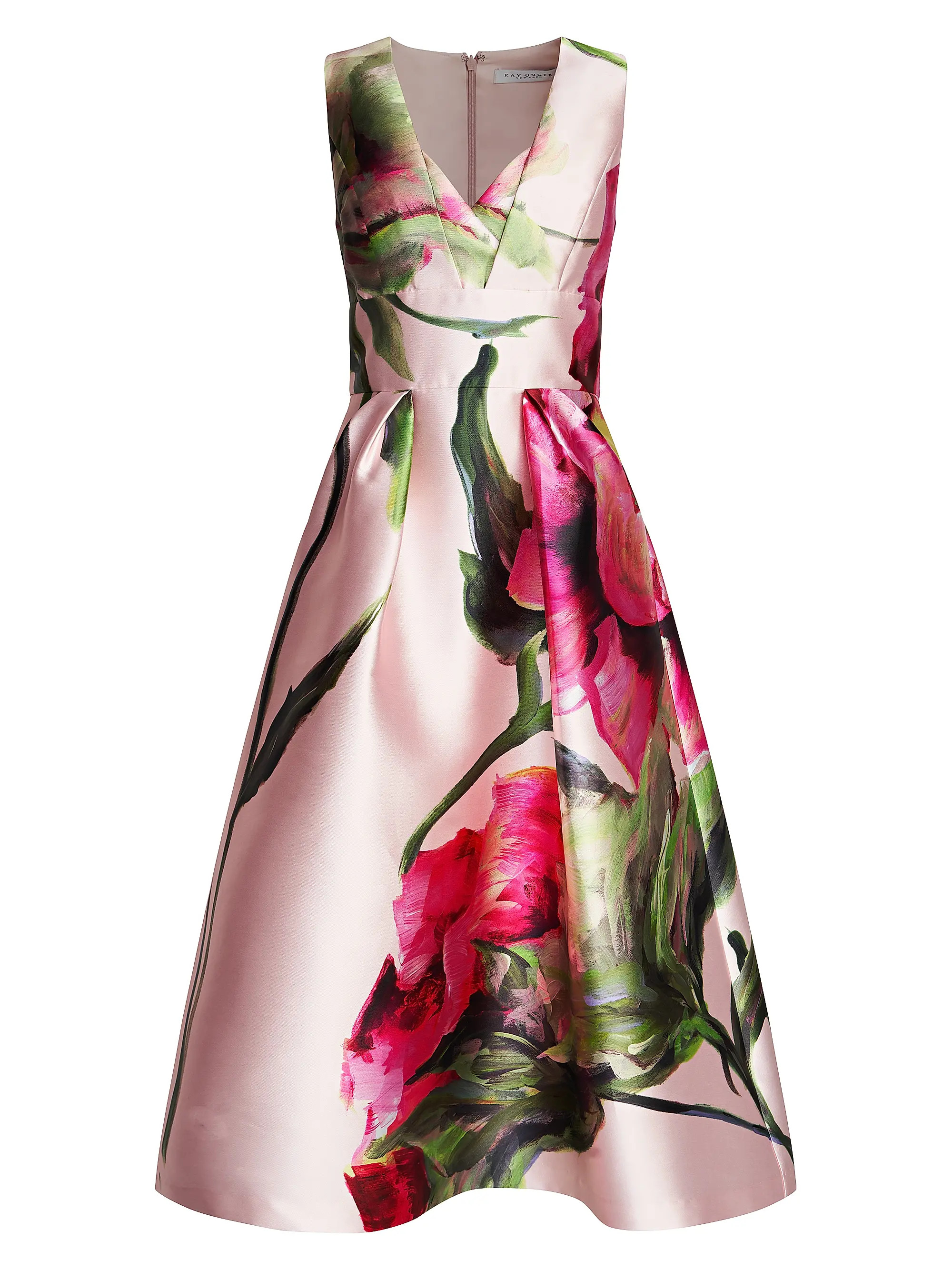 Regina Floral Satin Midi-Dress | Saks Fifth Avenue