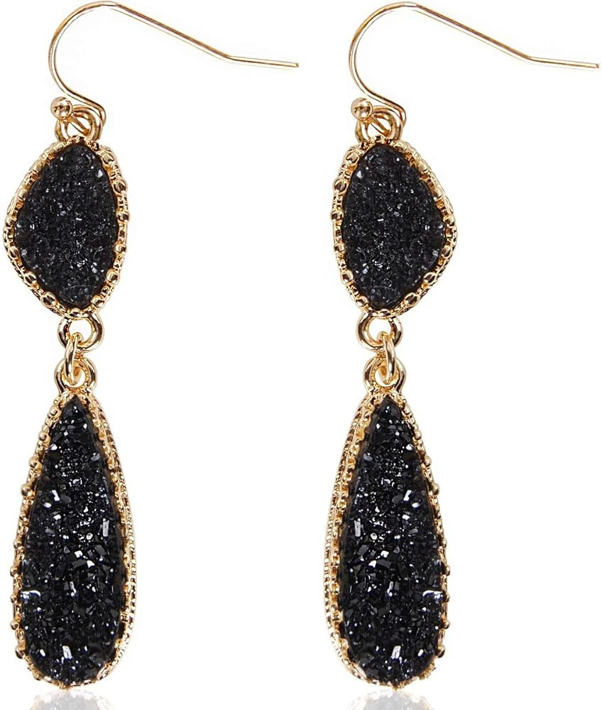 Simulated Druzy Dangle Earrings for Women - Gold, Silver, or Rose Gold Tone Boho Earrings for Wom... | Amazon (US)