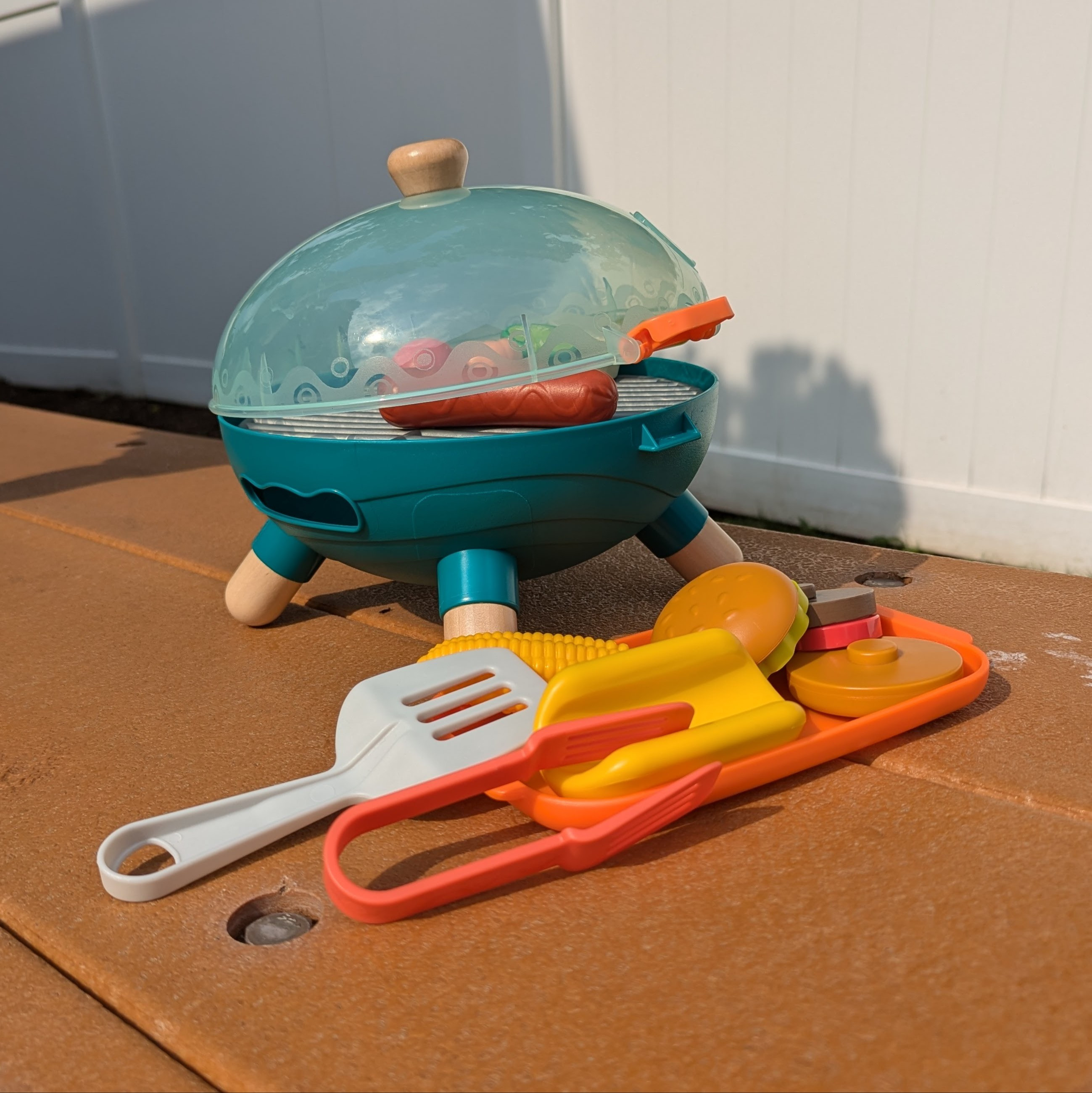 B. toys Toy Grill & Play food - Mini Chef - BBQ Grill Playset 

#LTKKids #LTKFamily #LTKBaby