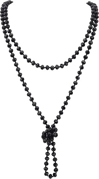 Fashion Glass Beads Rope Knot Long Necklace for Women | Amazon (US)