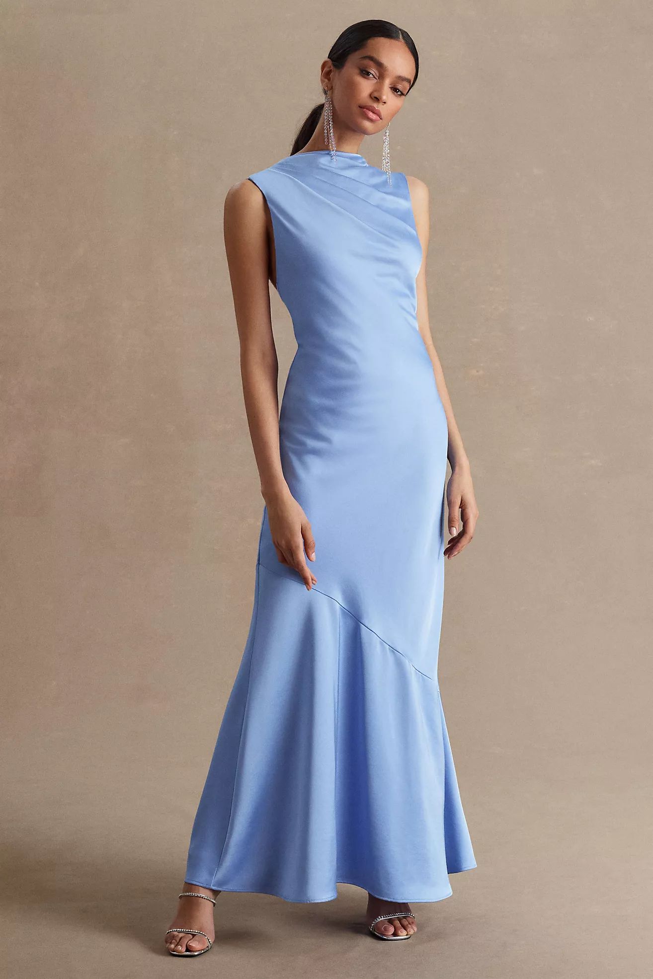 Significant Other Lana Cowl-Neck Tie-Back Satin Maxi Dress | Anthropologie (US)