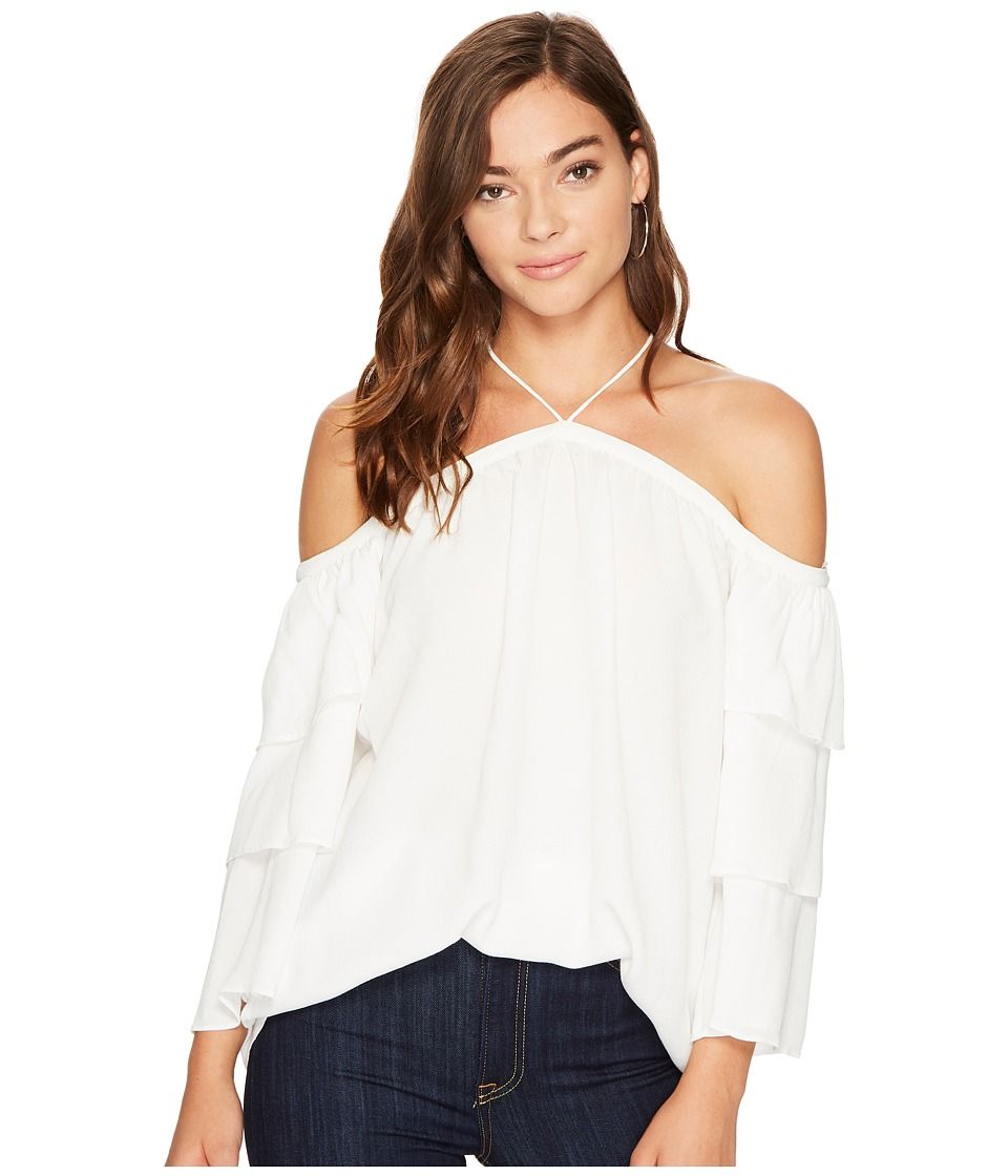 1.STATE - Cold Shoulder Tiered Sleeve Blouse (New Ivory) Women's Blouse | 6pm