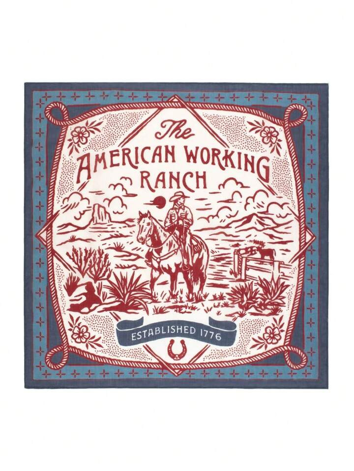 1 PC American Working Ranch Bandana Western Men, Women Bandana, Gift Fun Outdoorsy Nature Lover, ... | SHEIN