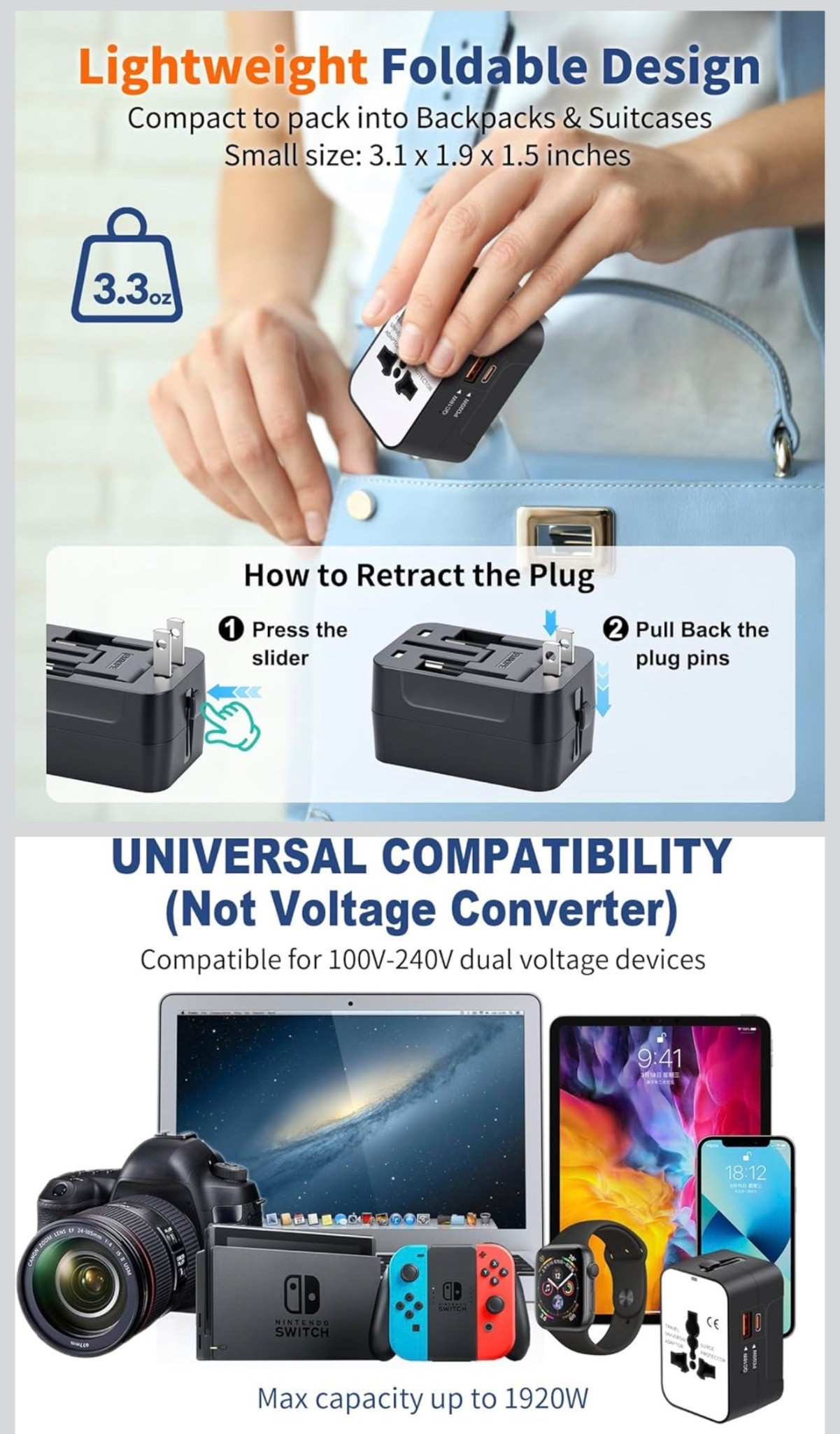 Travel Adapter Fast Charge, GaN Worldwide All in One Universal Travel Adapter with PD3.0 Type C & USB-A Quick Charging Portable Wall Charger AC Power Plug Adapter for USA EU UK AUS, White #amazon

#LTKTravel #LTKActive #LTKFamily