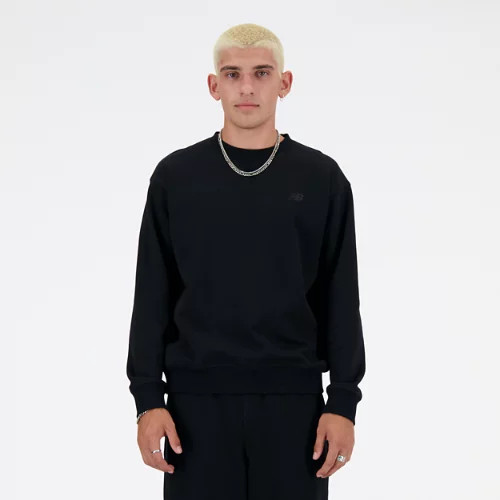 New Balance Men's Athletics French Terry Crew Shirt - Black (Size M) | New Balance Athletics, Inc.