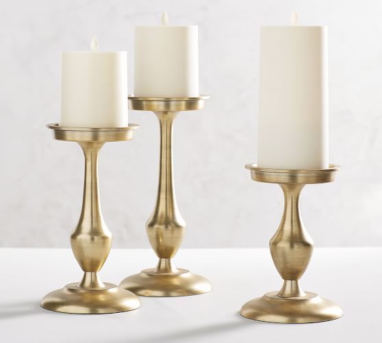 Chester Brushed Candle Holders | Pottery Barn (US)
