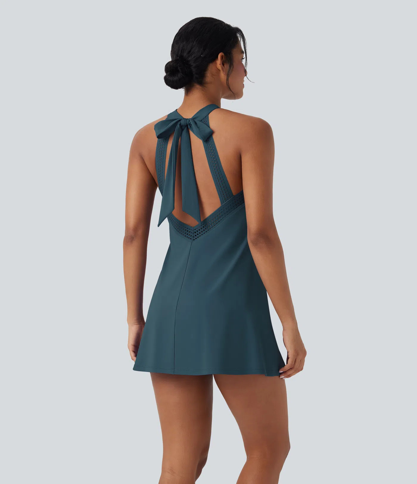 SoftlyZero™ Airy Tie Back 2-in-1 InstantCool Mini Yoga Active Dress with Pocket | HALARA