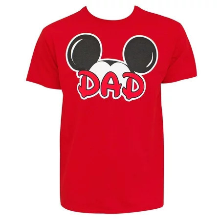 Disney 46014-Medium Mickey Mouse Dad Ears Mens T-Shirt Red - Medium | Walmart (US)