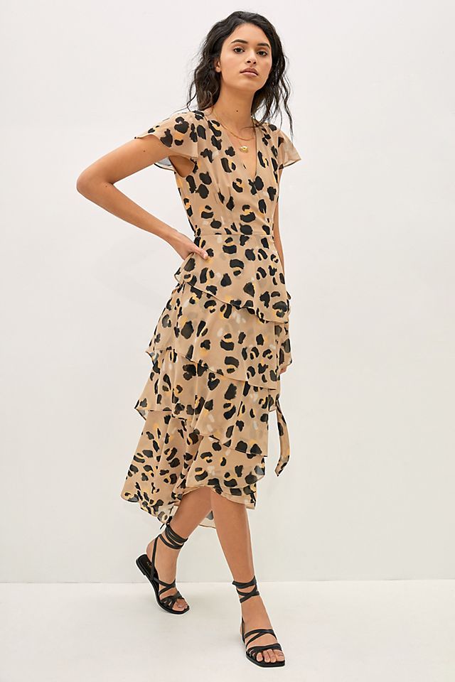 Lala Leopard Wrap Maxi Dress | Anthropologie (US)