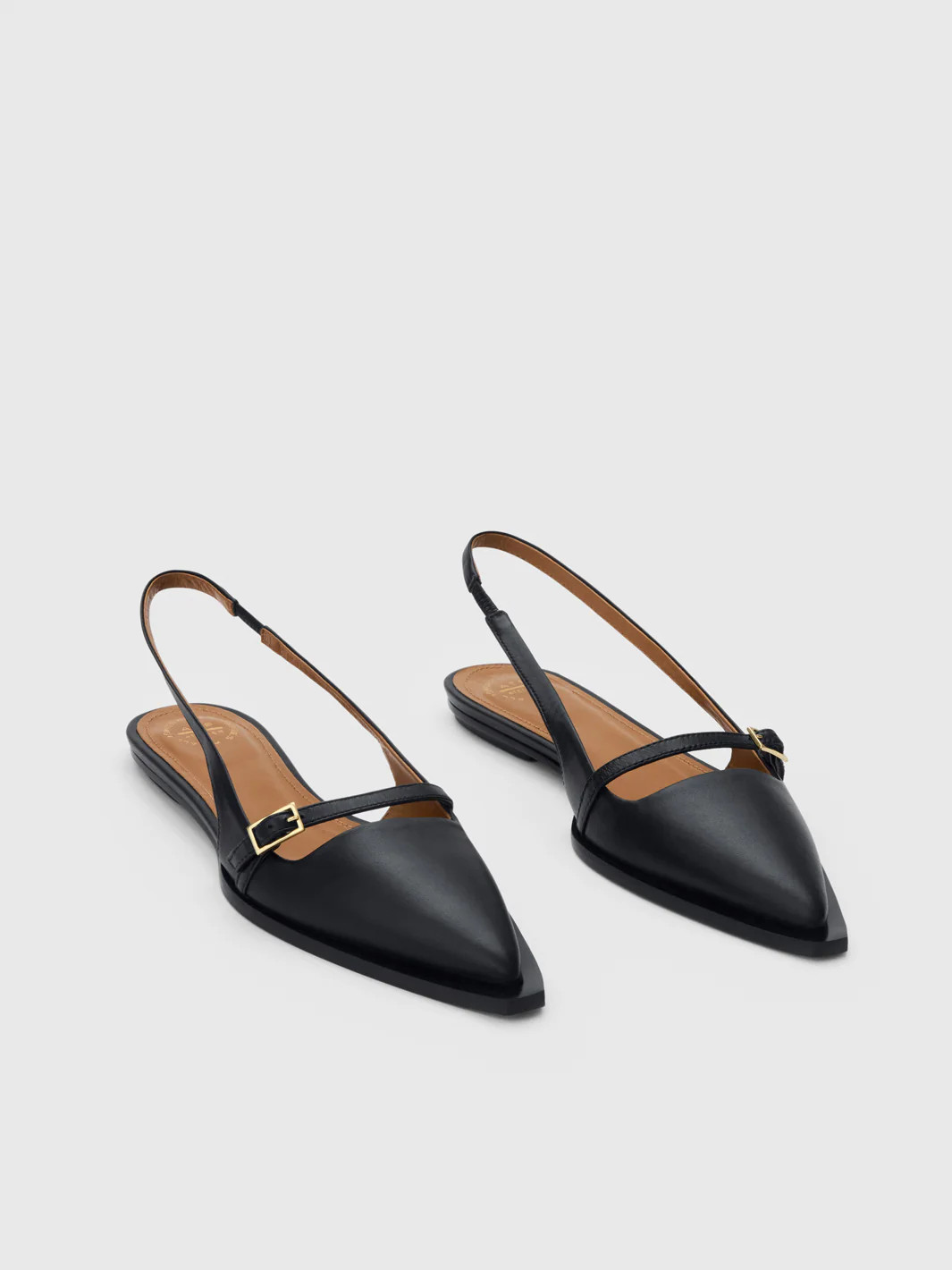 Cortina Black Nappa Flat Slingbacks | ATP Atelier