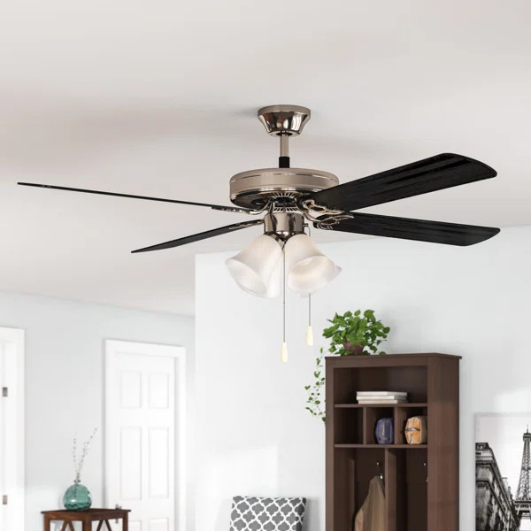 52" Cedar Drive 5 - Blade Standard Ceiling Fan with Pull Chain and Light Kit Included | Wayfair North America