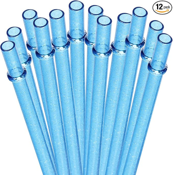 Dakoufish 11 Inch Long Reusable Replacement Plastic Glitter Drinking Straws for 30 oz & 20 oz Mas... | Amazon (US)