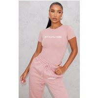 Prettylittlethings Light Pink Logo Short Sleeve Bodysuit | PrettyLittleThing US