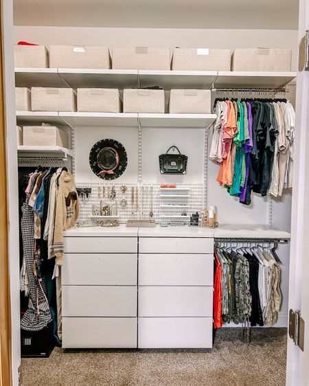 Our sweet client had a closet that was totally not functional (think one wire rod around the whole room...) so installing this new Elfa Decor closet was a game changer for her - everything fits, she can see it all, and it is so pretty to boot.

Her reaction? "Oh my gosh I love it!!! Completely transformed my closet!!" and "This has been really really great. I love the ladies and the new installs. Seriously, it’s crazy!"

