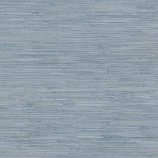 Chesapeake Waverly Blue Faux Grasscloth Paper Strippable Roll (Covers 56.4 sq. ft.) 3120-256020 -... | The Home Depot