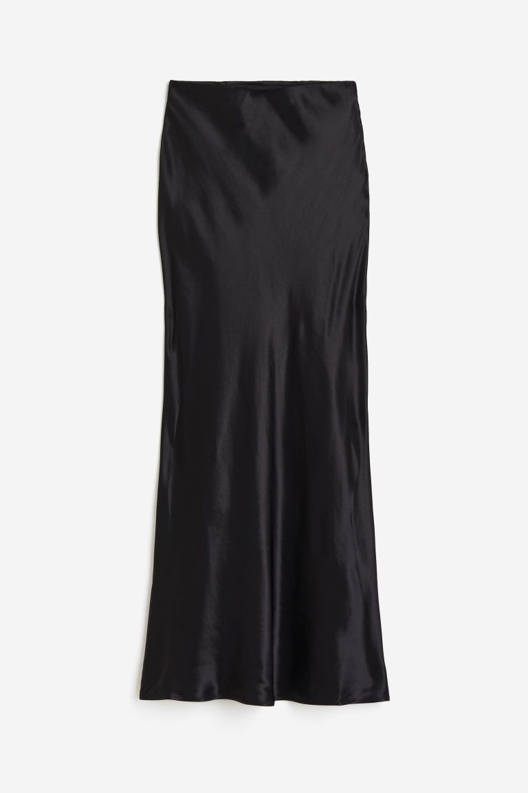 H & M - Satin Maxi Skirt - Black | H&M (US + CA)