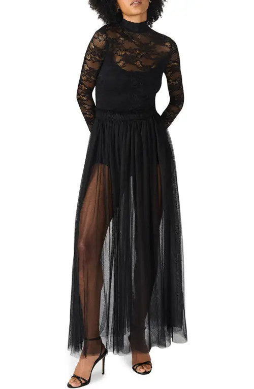 Steve Madden Shiloh Long Sleeve Lace Dress in Black at Nordstrom, Size Small | Nordstrom