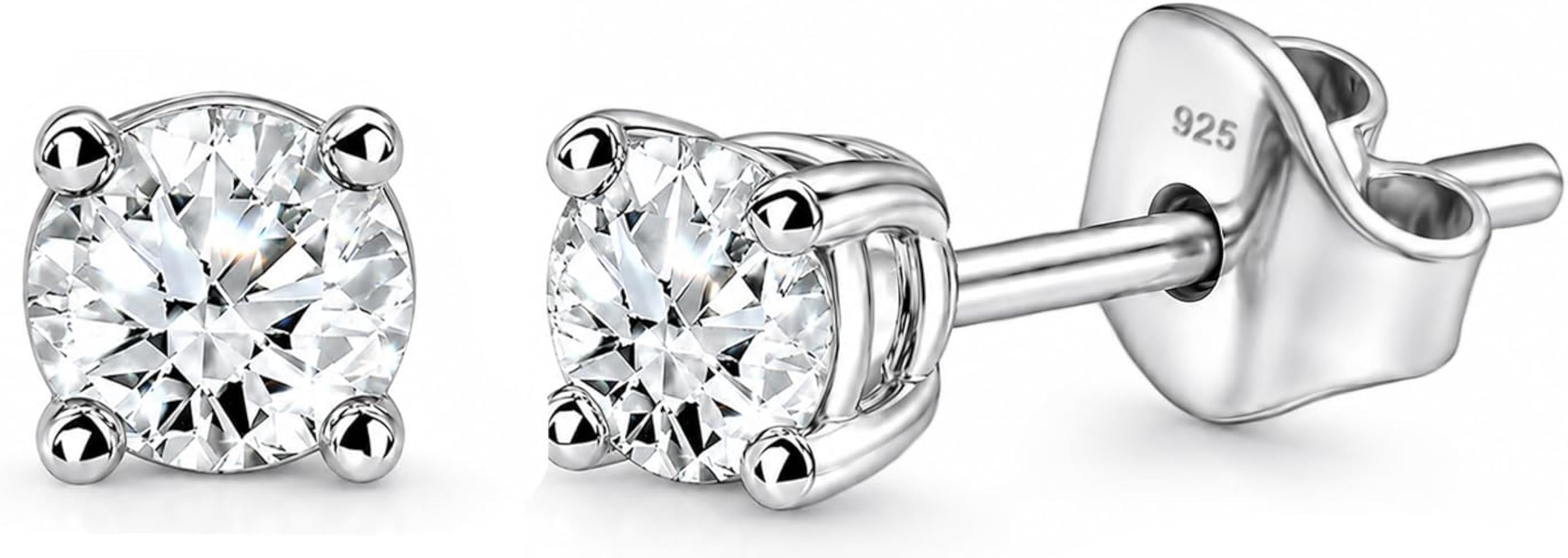 Shop LC Lab Grown Diamond Stud Earrings Women 925 Sterling Silver Studs | Amazon (US)
