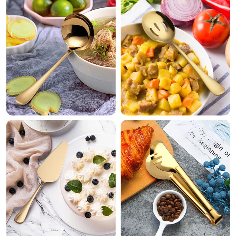 Mercer41 Moono 12 -Piece Stainless Steel Hostess Set | Wayfair | Wayfair North America